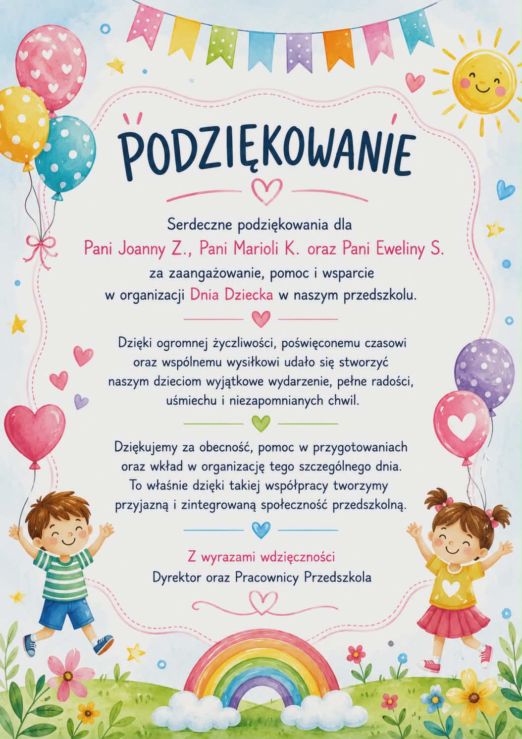 podziękowanie