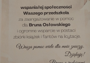 Podziękowania dla przedszkol