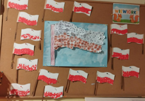 Gotowa praca plastyczna wykonana przez dzieci.