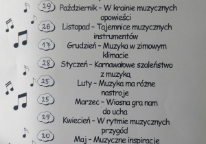 Harmonogram koncertów